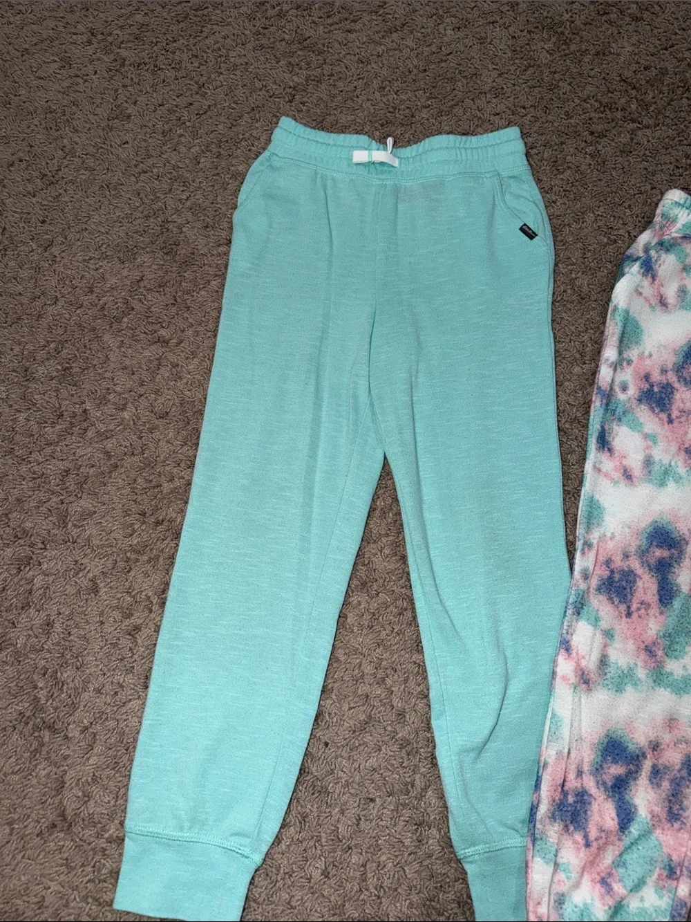 Eddie Bauer Mint Green Joggers + Pastel Tie-Dye Fleece Joggers
